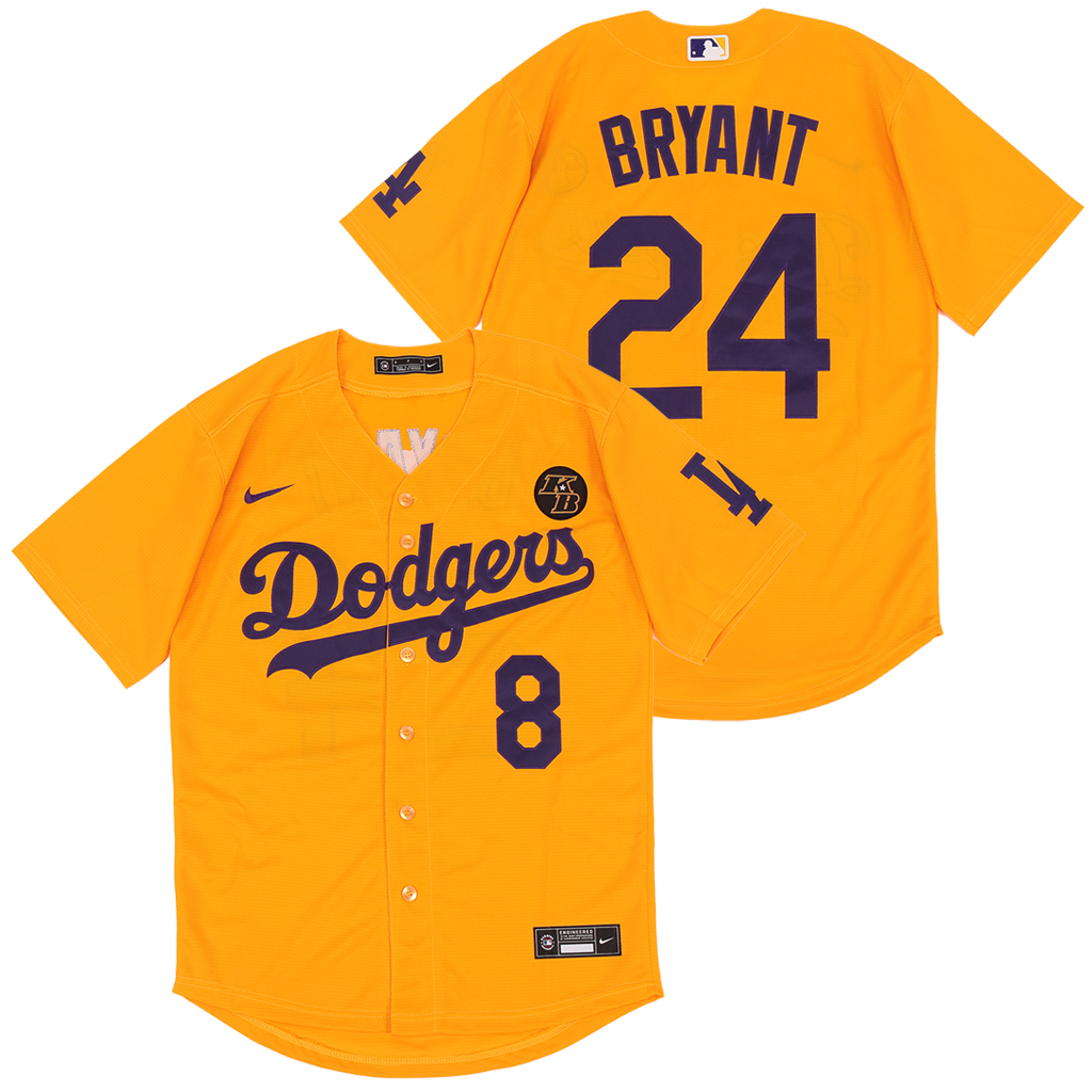 2020 Men Los Angeles Dodgers #8  24  Bryant yellow Nike Game MLB Jerseys->memphis grizzlies->NBA Jersey